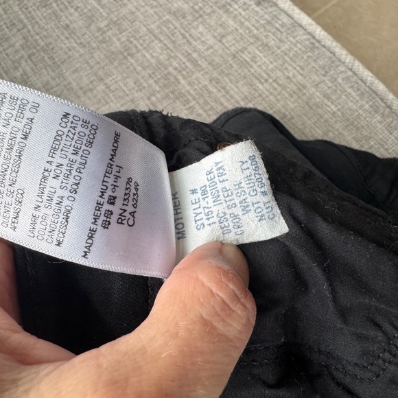 Mother The Insider Crop Step Fray Black Size 27 - Picture 3 of 9